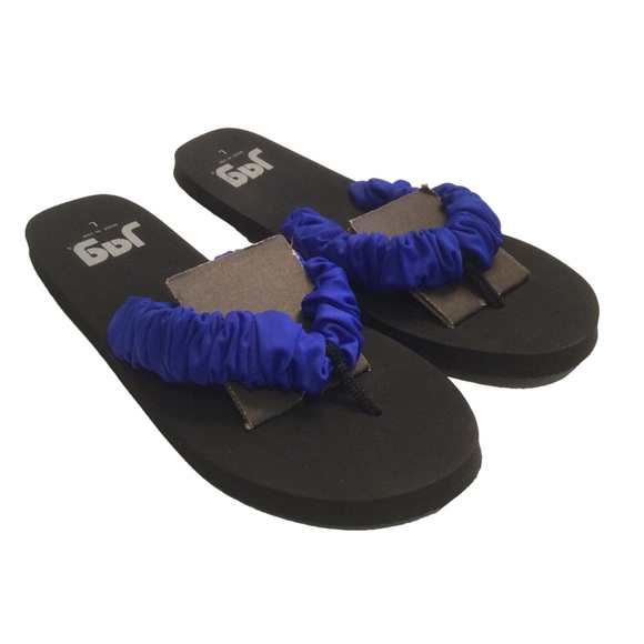 Jag Royal Blue Scrunchie Thong Flip Flop Sandal Size Large - Picture 2 of 8
